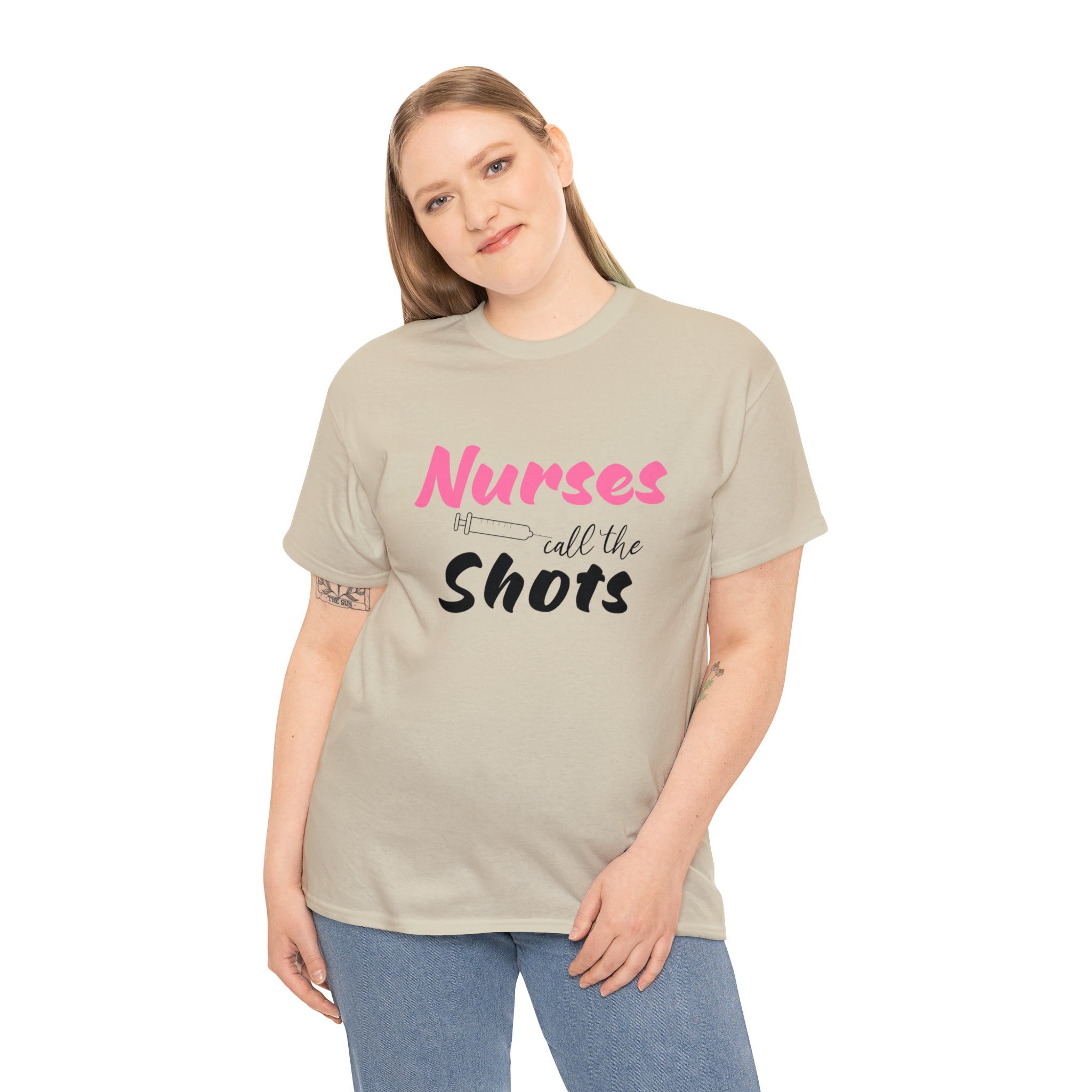 Nurses Call the Shots- Typographic Tee Shirt