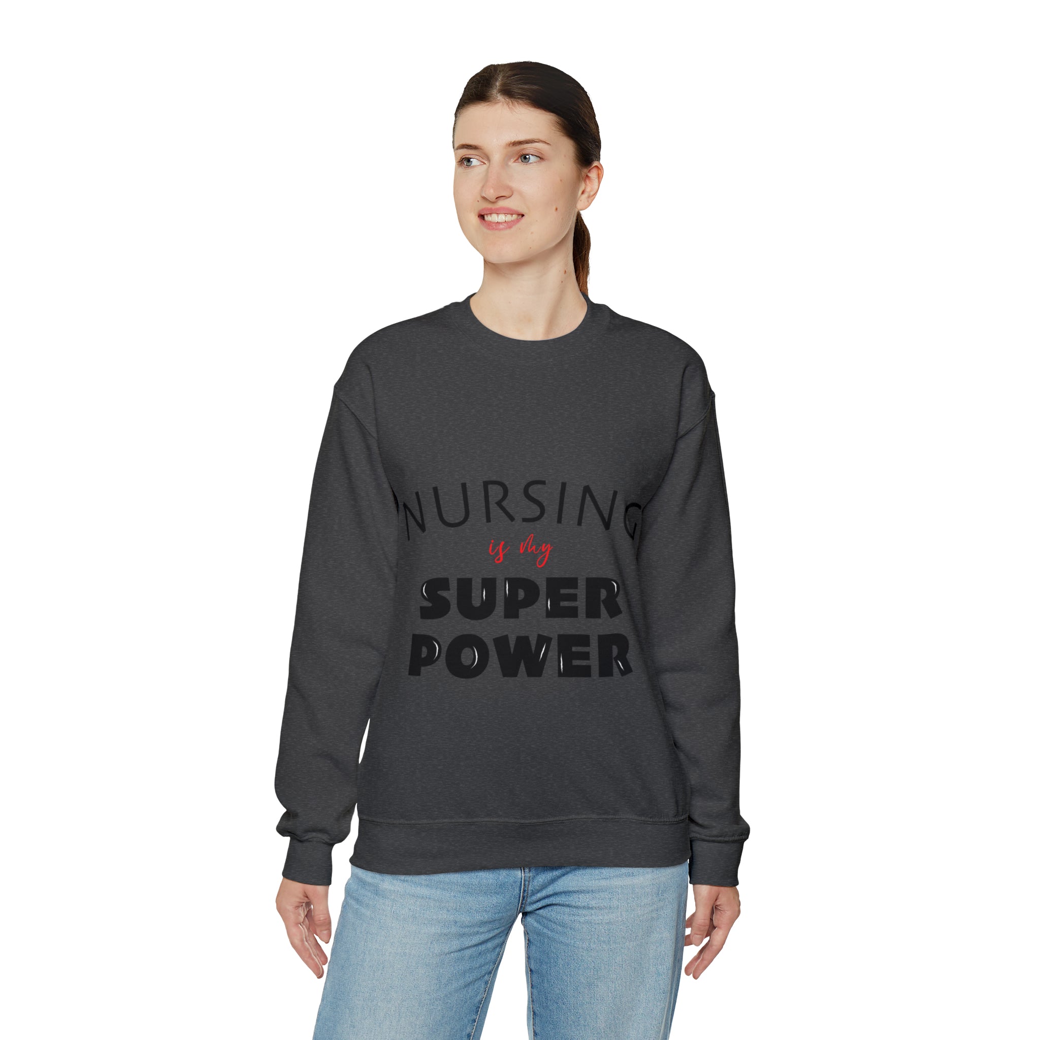 NURSING IS THE SUPER POWER | Unisex Heavy Blend™ Crewneck Sweatshirt