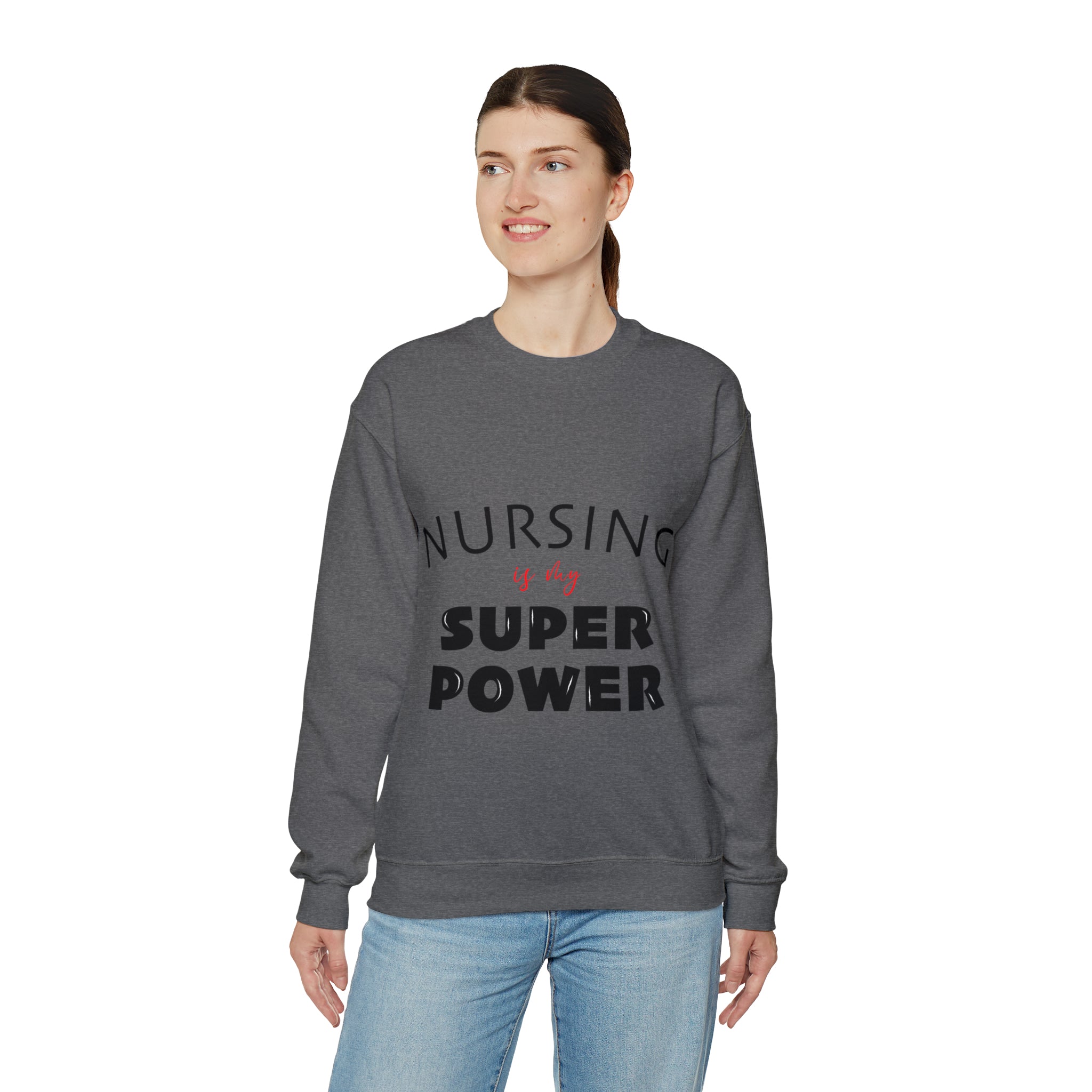 NURSING IS THE SUPER POWER | Unisex Heavy Blend™ Crewneck Sweatshirt