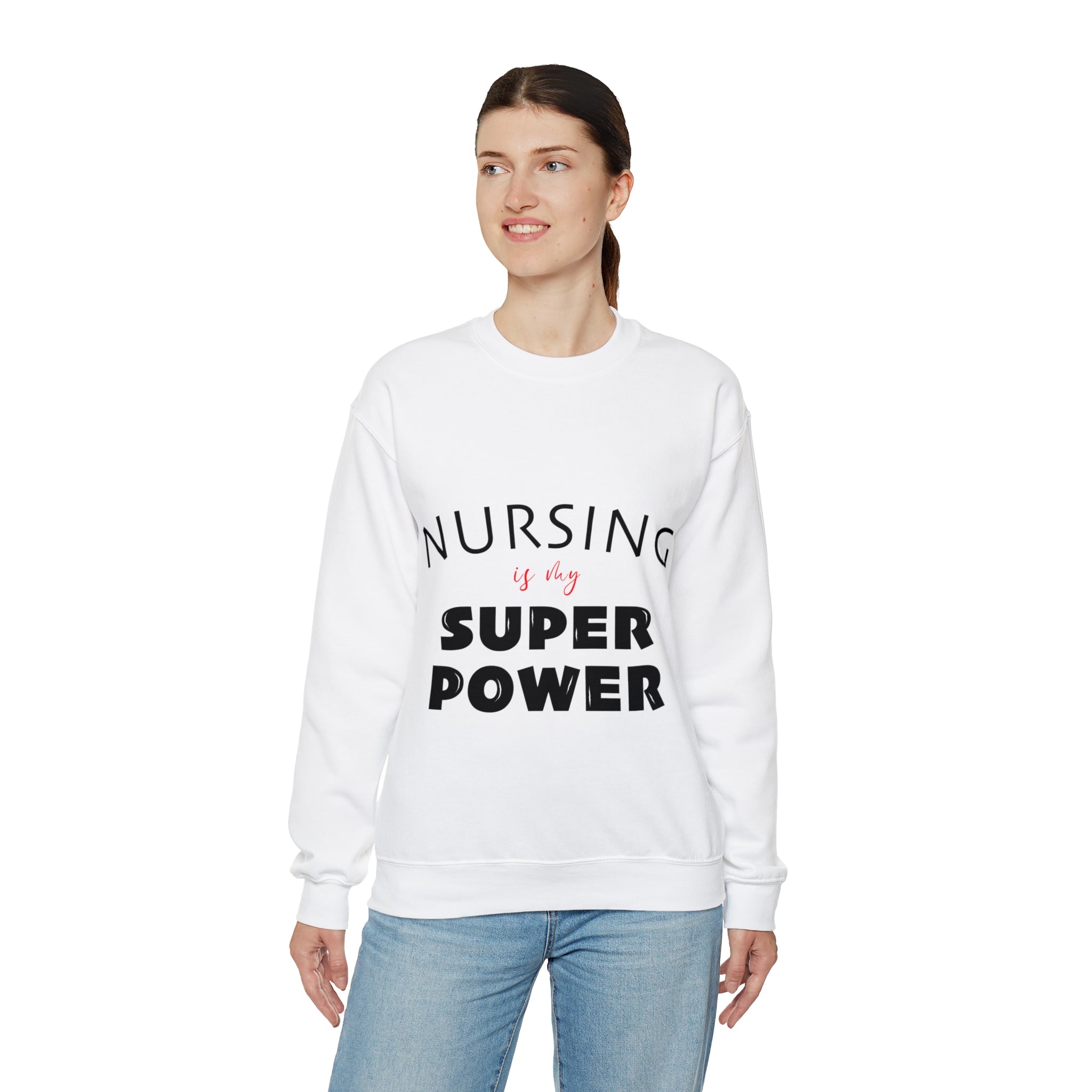 NURSING IS THE SUPER POWER | Unisex Heavy Blend™ Crewneck Sweatshirt