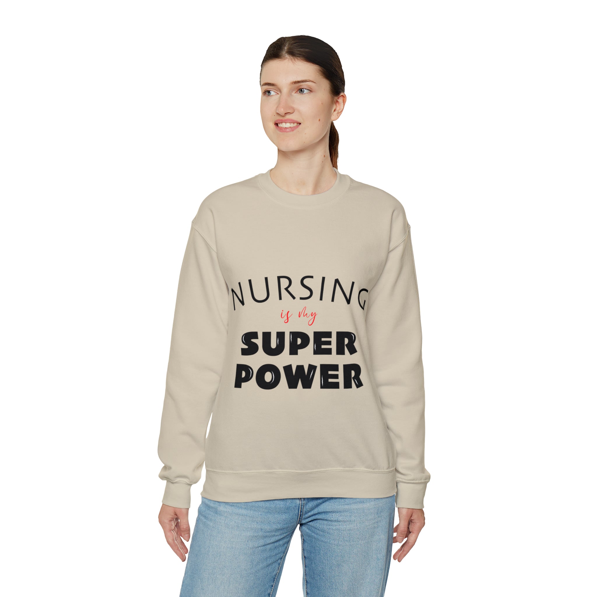 NURSING IS THE SUPER POWER | Unisex Heavy Blend™ Crewneck Sweatshirt