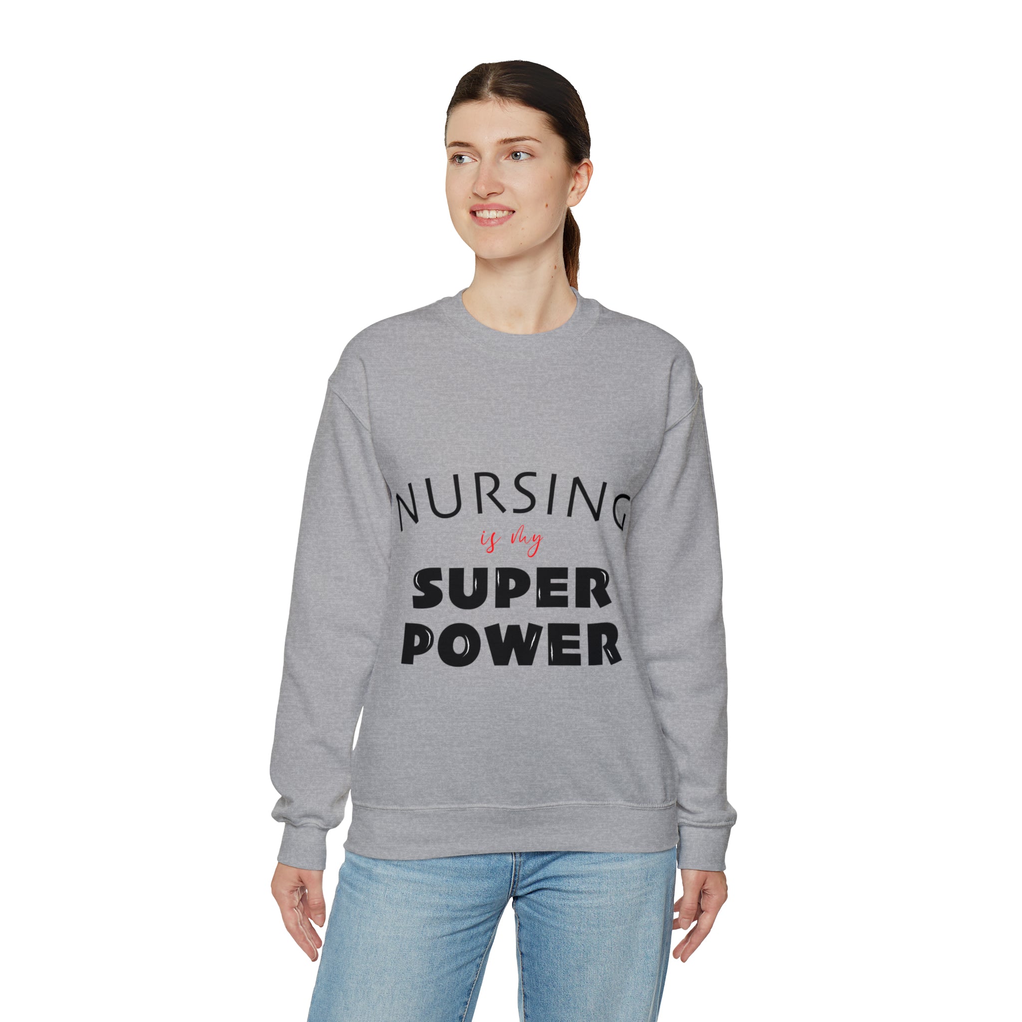 NURSING IS THE SUPER POWER | Unisex Heavy Blend™ Crewneck Sweatshirt