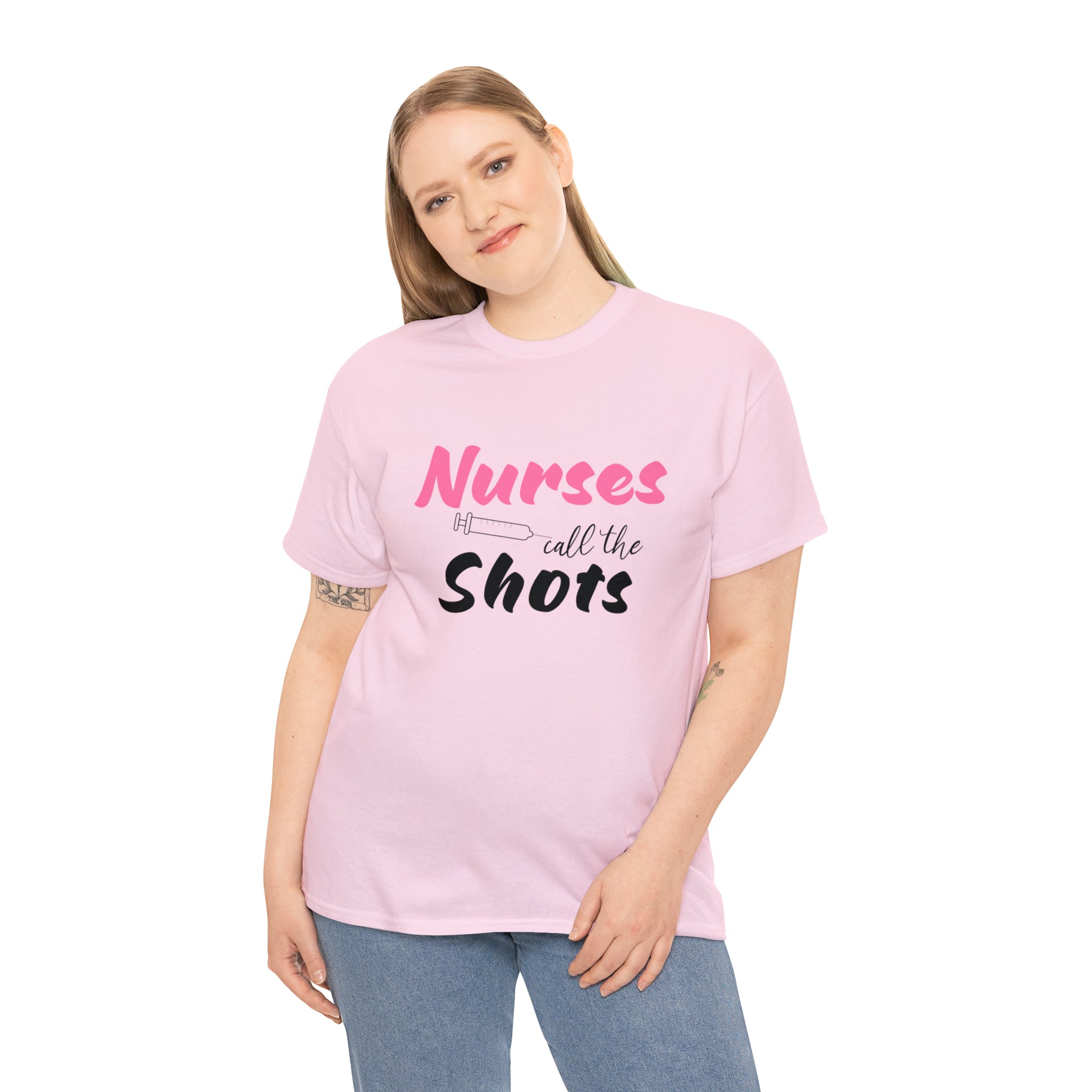 Nurses Call the Shots- Typographic Tee Shirt