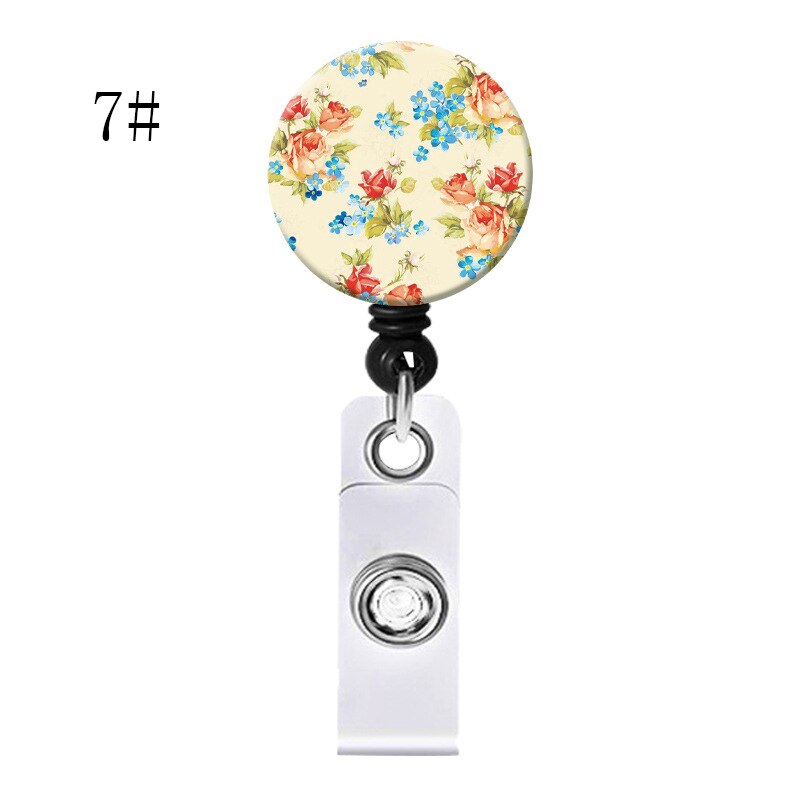 Floral Nurse Badge Clip