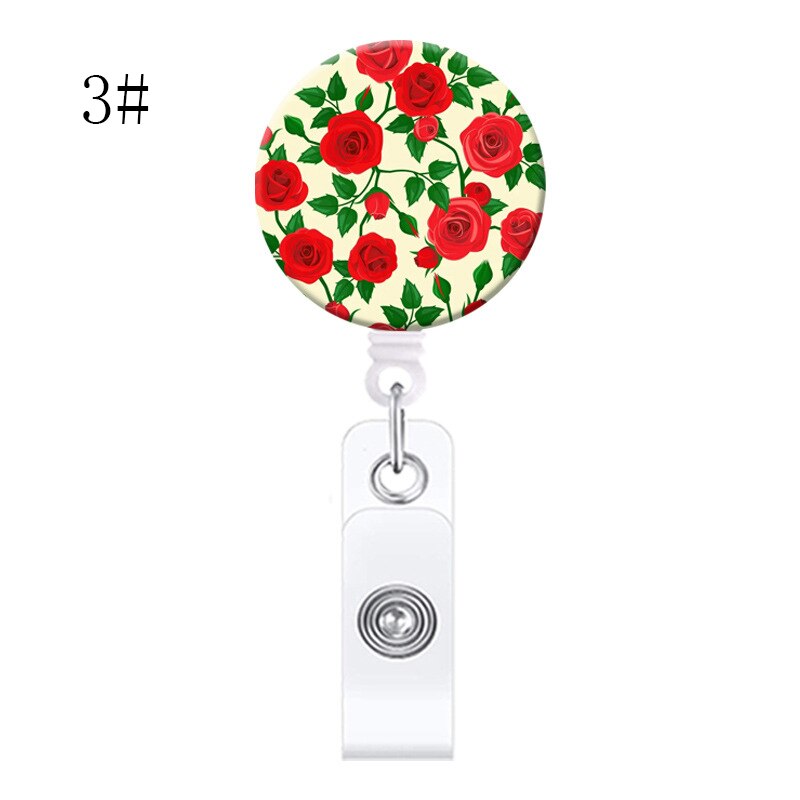 Floral Nurse Badge Clip