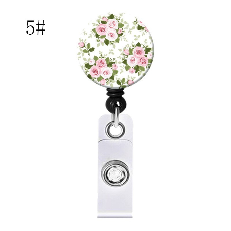 Floral Nurse Badge Clip