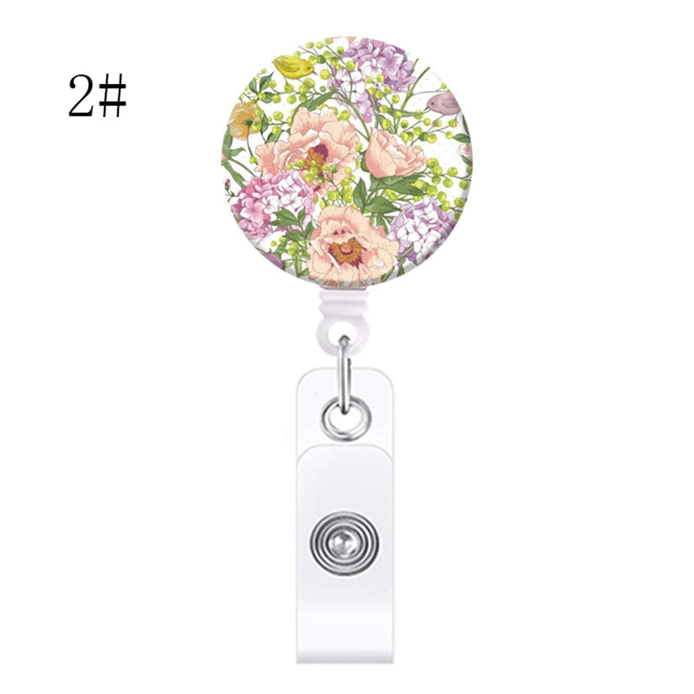 Floral Nurse Badge Clip