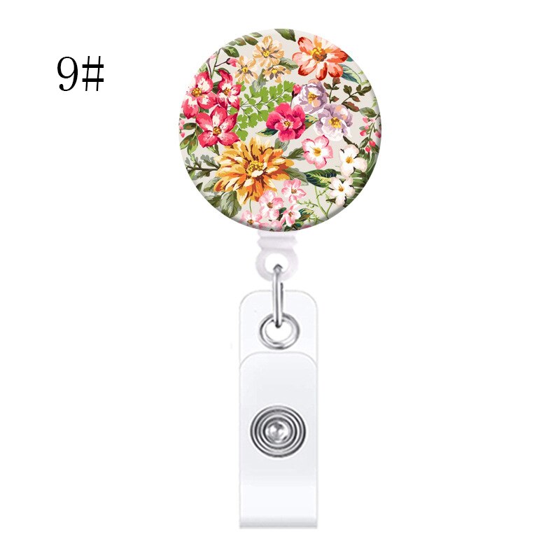 Floral Nurse Badge Clip