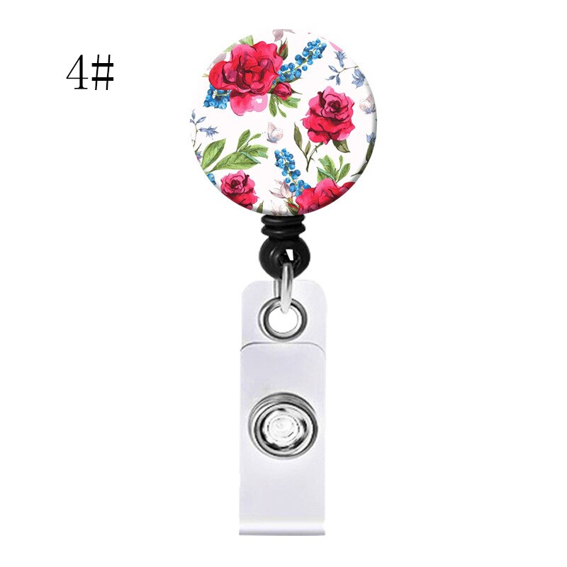 Floral Nurse Badge Clip