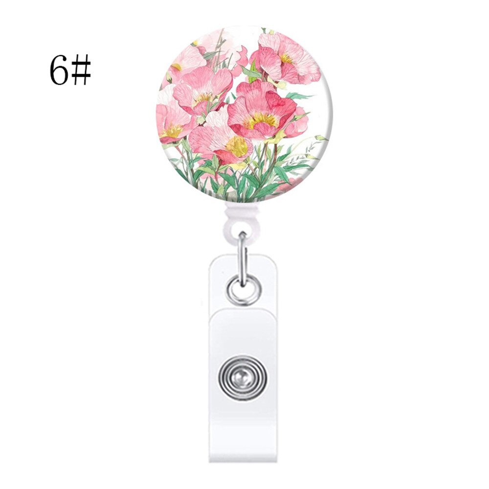 Floral Nurse Badge Clip