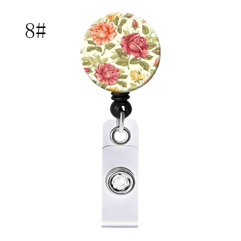 Floral Nurse Badge Clip