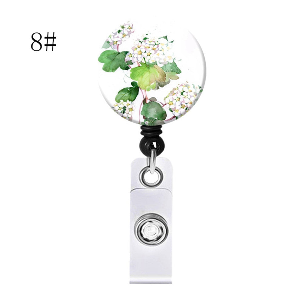 Floral Nurse Badge Clip