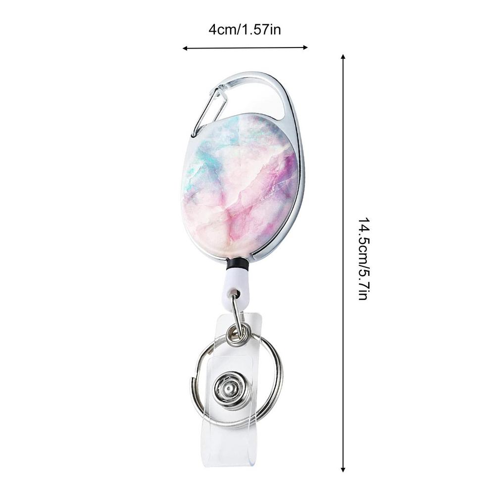 Retractable Marble Badge Clip